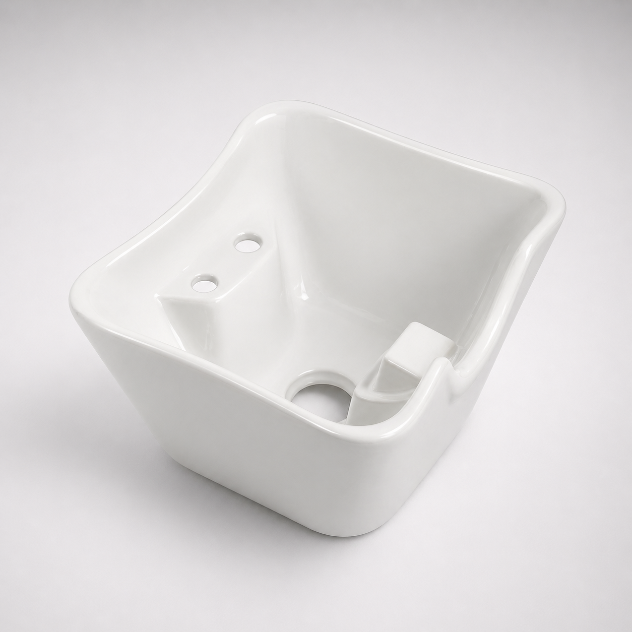 Lotus Salon Ceramic Shampoo Sink Professional Hair Washing Basin Square Design, Durable Backwash Bowl for Salon Use Comfortable Design for Easy Hair Wash