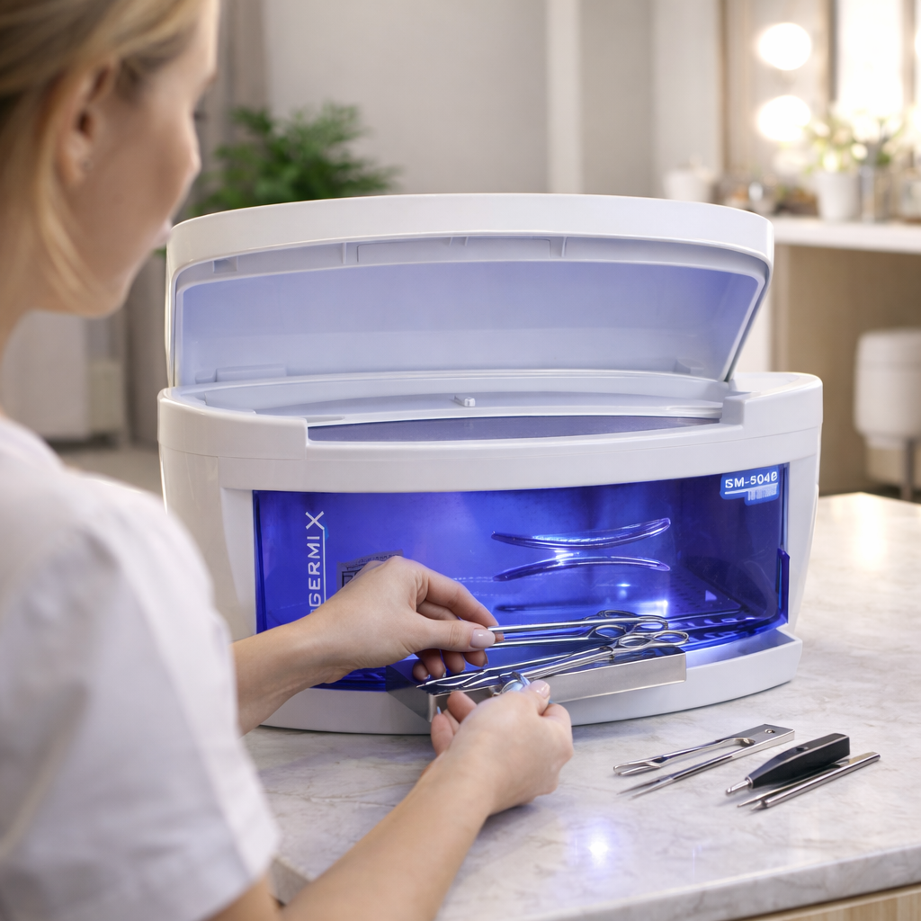 UV Sterilizer Box for Salon Tools – Professional Nail Cleaner & Disinfection Machine with UV Light for Beauty, Spa & Personal Hygiene Use