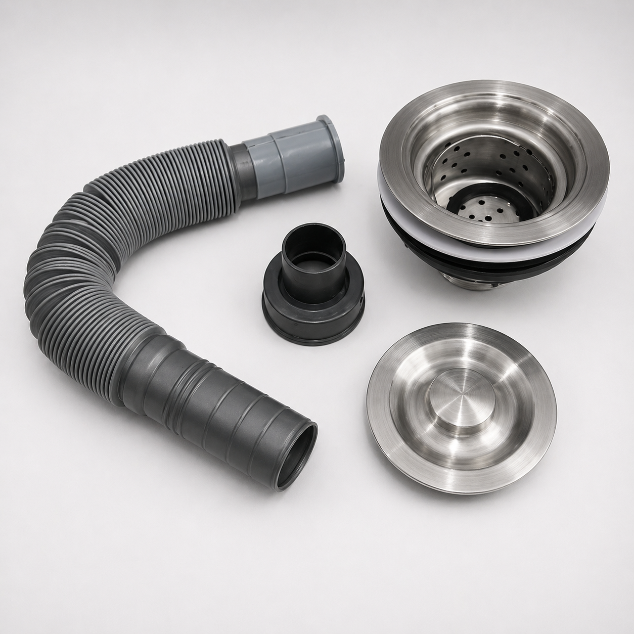 Lotus Salon Wash Basin Drain Set Premium Shampoo Chair Waste Pipe Kit Stainless Steel Drain System for Salon Sink Plumbing (Pack of 100)