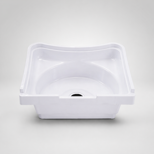 Ceramic Shampoo Basin Lotus Heavy Duty Salon Sink Bowl for Hair Wash Backwash Unit Deep Design Durable Gloss Finish (Pack of 10)