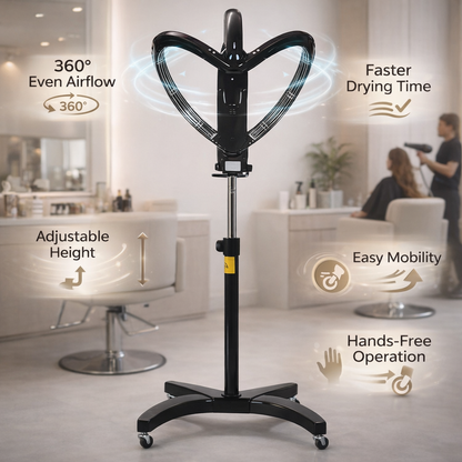 LOTUS Salon Hair Dryer Stand Professional Adjustable Temperature Halo Dryer Machine with Wheels for Salons Hair Styling & Fast Drying Equipment
