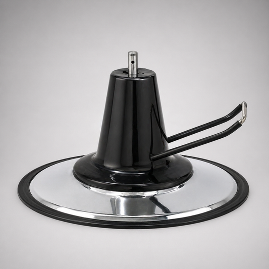 Lotus Salon Hydraulic Chair Base Pump Lotus Heavy Duty Stainless Steel Chrome Salon Chair Base with Smooth Lift & 360° Rotation