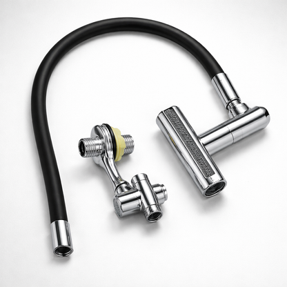Lotus Salon Shampoo Faucet Set Flexible Hose Chrome Spray Head Adjustable Water Control Backwash Unit Head Spa Professional Use (Pack of 50)