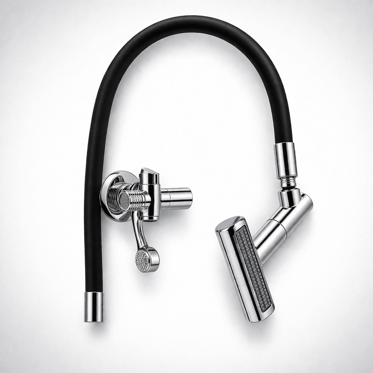 Lotus Salon Shampoo Faucet Set Flexible Hose Chrome Spray Head Adjustable Water Control Backwash Unit Head Spa Professional Use (Pack of 50)