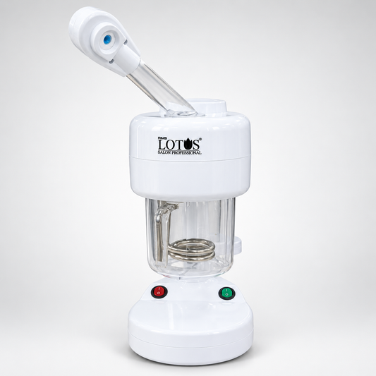LOTUS SALON Professional Tabletop Facial Steamer with Angled Steam Nozzle, Transparent Water Jar & Dual Controls for Salon, Spa and Facial Care (Pack of 6)
