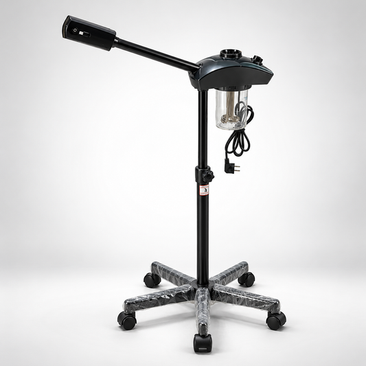 LOTUS SALON MRC Professional Facial Steamer with Adjustable Height, Directional Steam Arm, Transparent Water Container & Wheeled Stand for Salon, Spa and Skincare Treatments (Pack of 1)