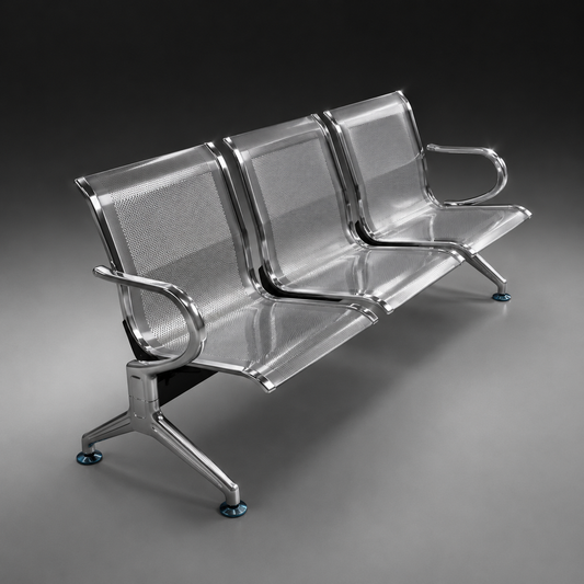 Seiko Metal Frame Bench Seating – Durable Link Chair for Waiting Areas, Reception & Public Spaces