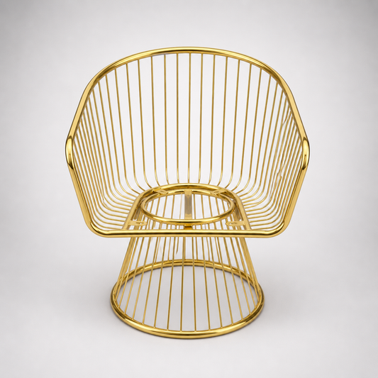 Metal Wire Chair Modern Accent Lounge Seating Durable Iron Frame Stylish Minimal Design for Home Café Office by Lotus (Pack of 10)