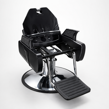 Lotus Barber Chair Base Hydraulic Frame Heavy Duty Salon Chair Base with Footrest & Chrome Plate Professional Salon Equipment (Pack of 2 Pieces)