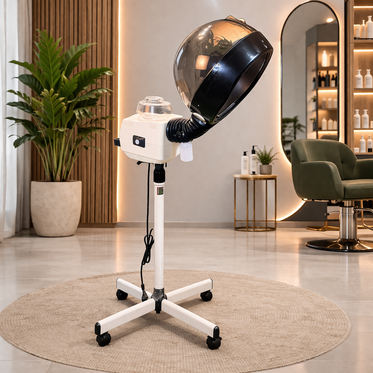 Hair Steamer for Salon Professional Hooded Hair Spa Machine Adjustable Stand Deep Conditioning Steam Treatment for Healthy Shiny Hair