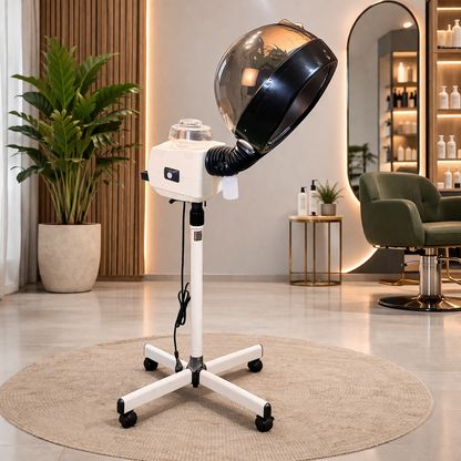 Hair Steamer for Salon Professional Hooded Hair Spa Machine Adjustable Stand Deep Conditioning Steam Treatment for Healthy Shiny Hair