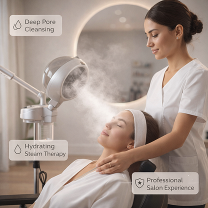 Pro Steam 2-in-1 Professional Ozone Facial and Hair Steamer with 4-Star Rolling Base (Pack of 2)
