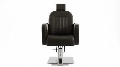 Professional Hydraulic Reclining Barber Chair with Headrest – Heavy Duty Luxury Salon Styling Chair (Black)
