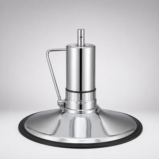 Lotus Salon Hydraulic Chair Base Pump Lotus Heavy Duty Stainless Steel Chrome Salon Chair Base with Smooth Lift & 360° Rotation