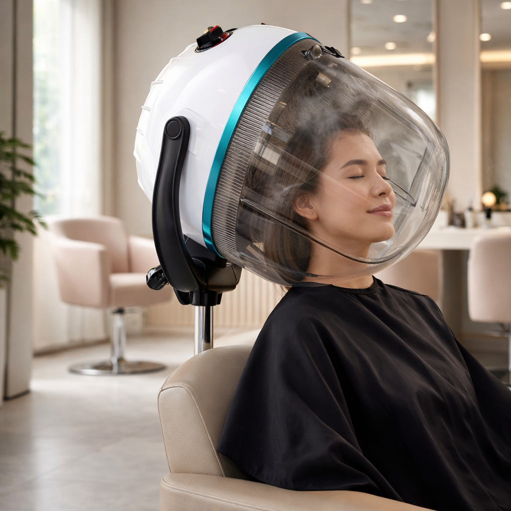 LOTUS Hooded Hair Steamer for Salon Professional Use with Adjustable Stand Transparent Hood Deep Conditioning Hair Spa Machine
