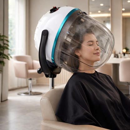 LOTUS Hooded Hair Steamer for Salon Professional Use with Adjustable Stand Transparent Hood Deep Conditioning Hair Spa Machine