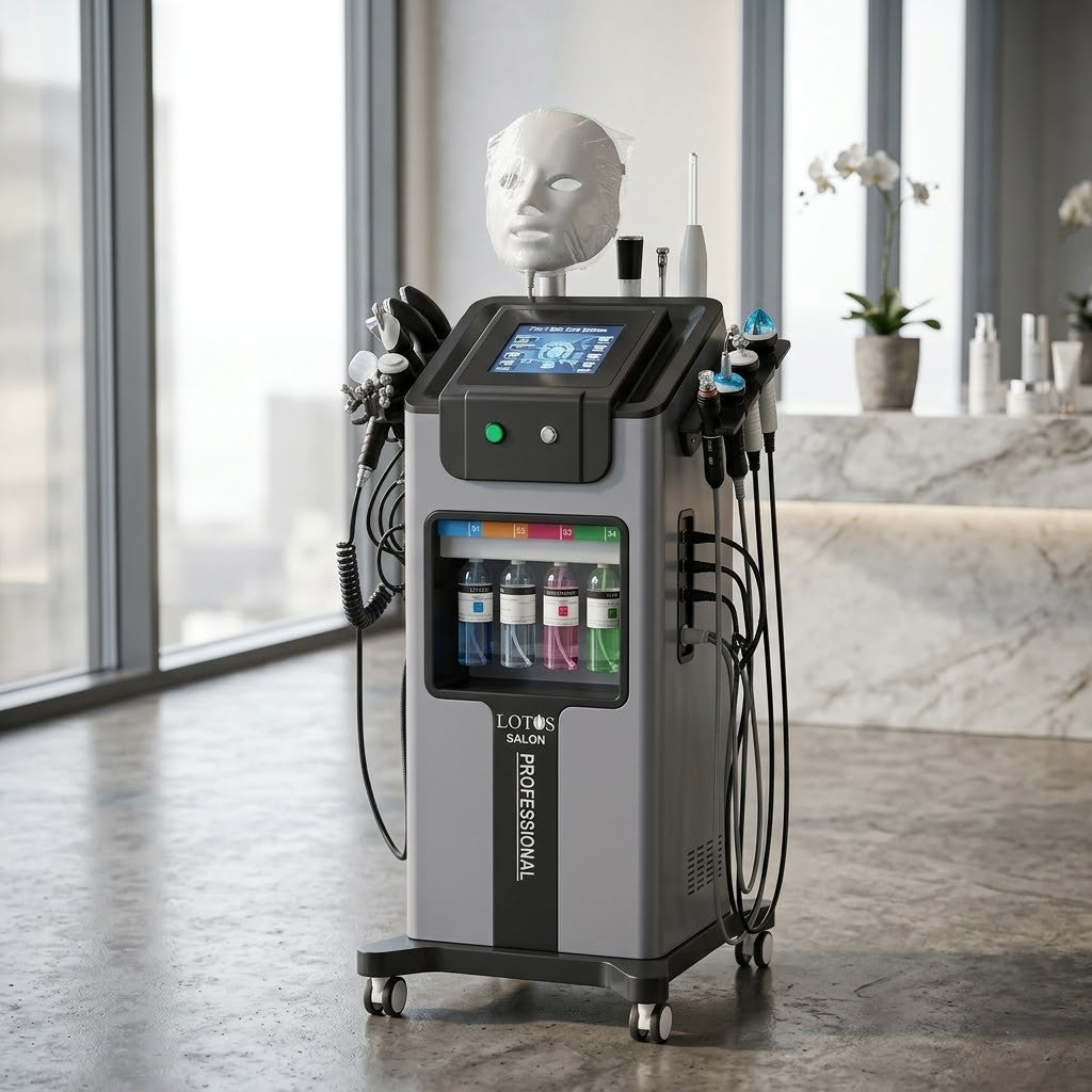 Beauty salon equipment with digital display in a modern interior setting